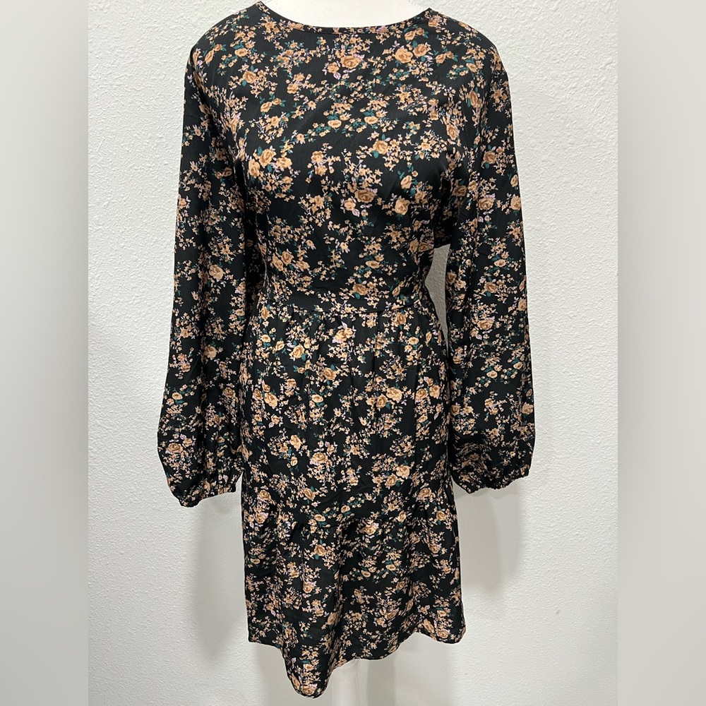 Floral Balloon Sleeve Dress EUC - Picture 2 of 7